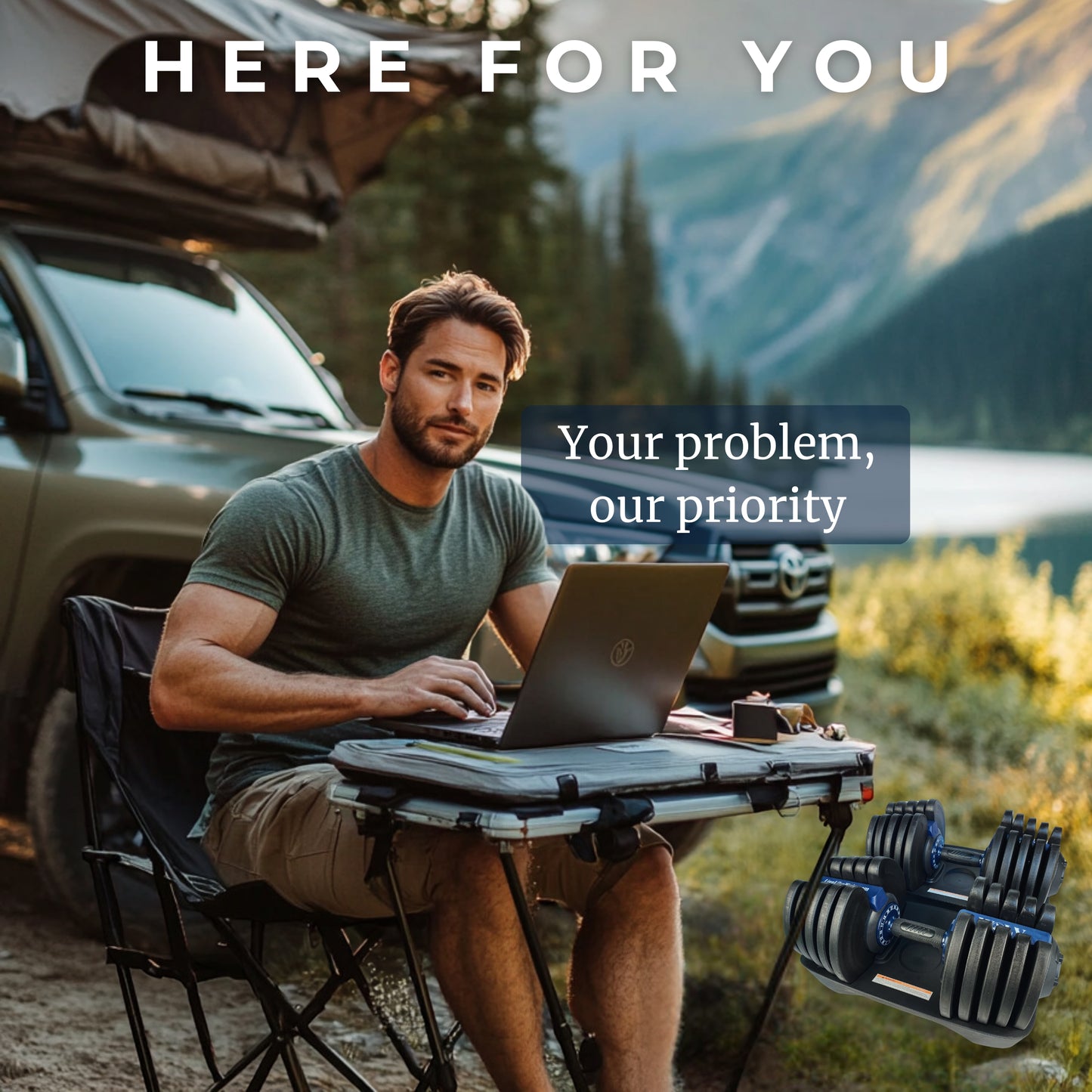 VERSTELBARE HALTER 40KG SET - VAN 2 + LIFT RACK