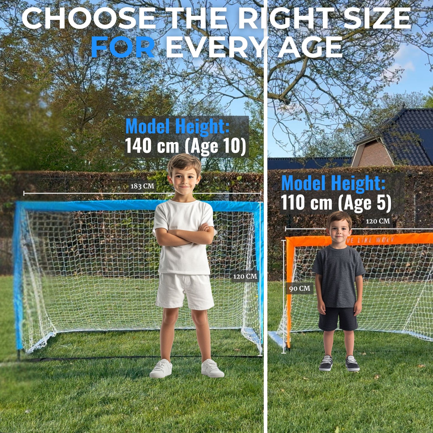 FOLDABLE SOCCER GOALS FOR KIDS - 2-PACK