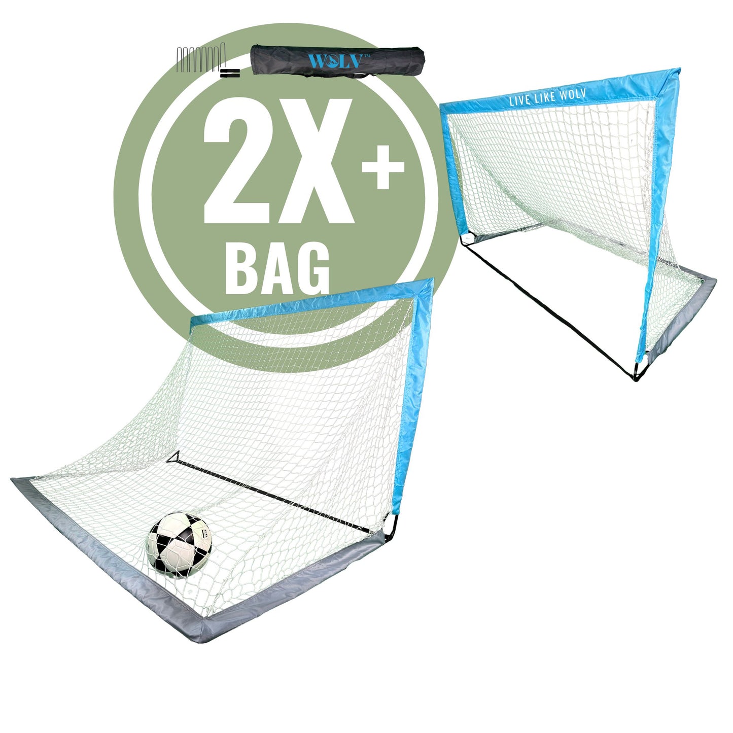 OPVOUWBARE VOETBALDOELTJES VOOR KINDEREN - SET VAN 2