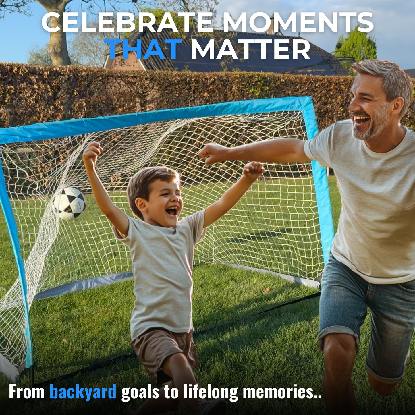 FOLDABLE SOCCER GOALS FOR KIDS - 2-PACK