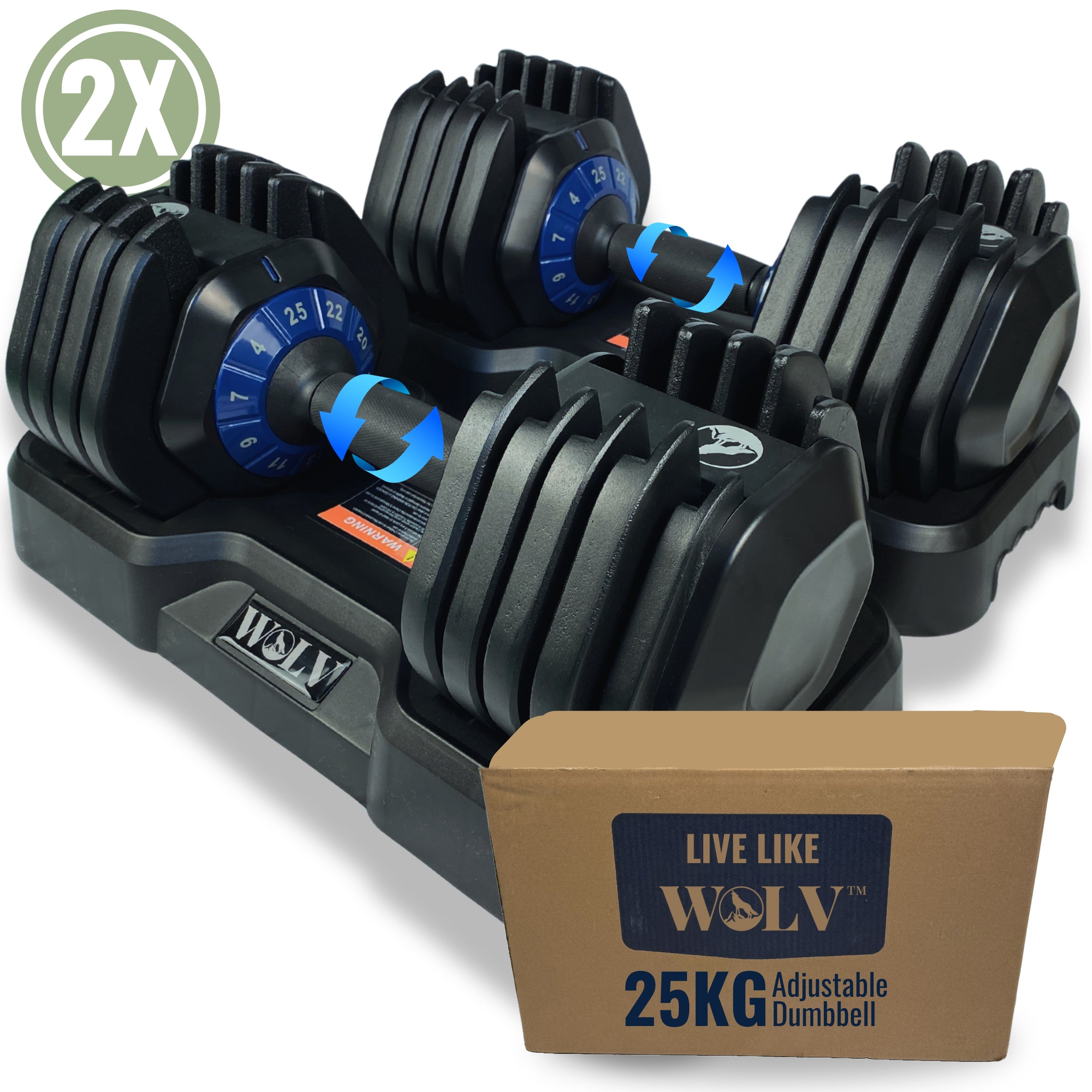 VERSTELBARE HALTERS 25KG - SET VAN 2