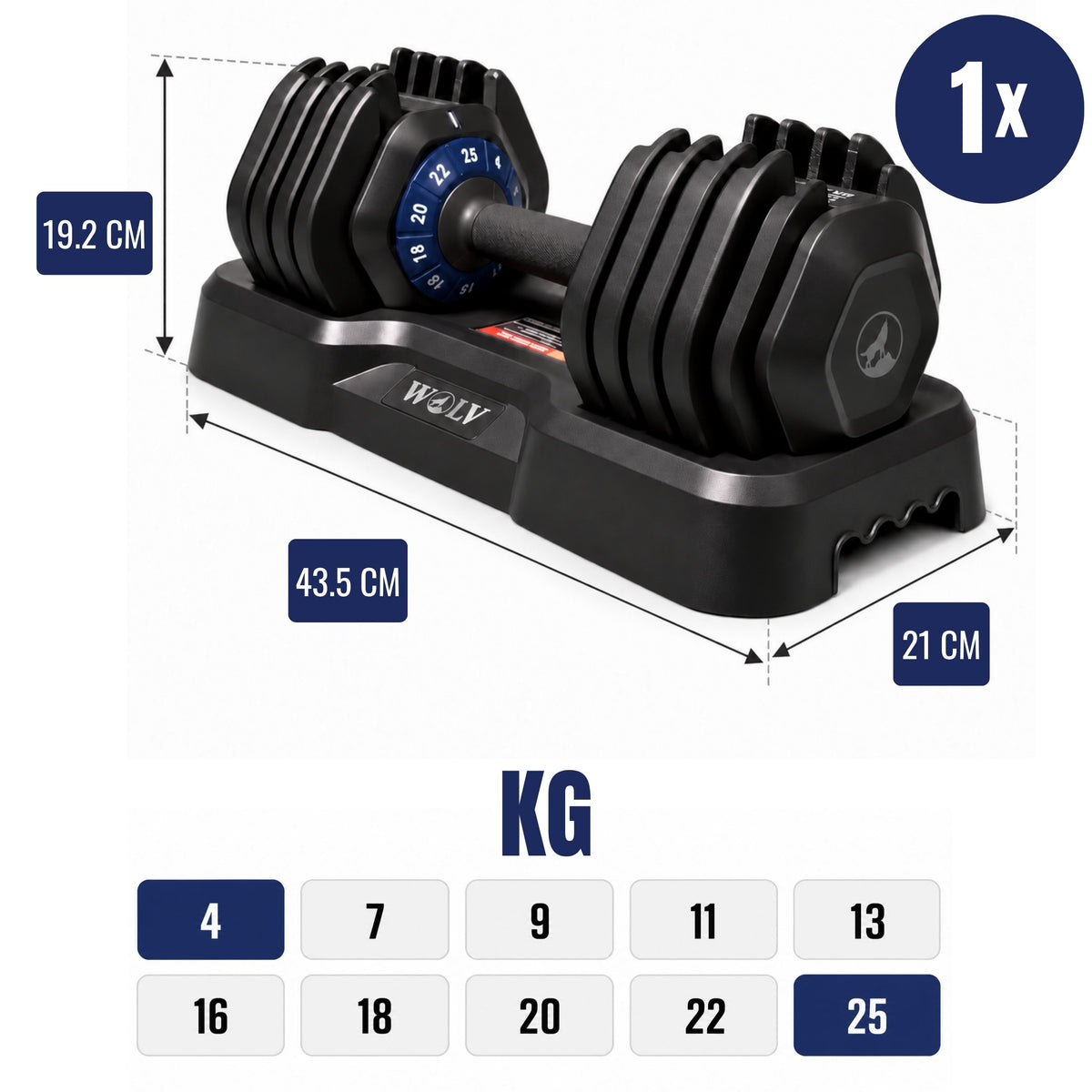 Verstelbare halter 25KG