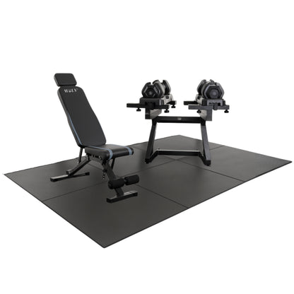 WOLV Ultimate Home Gym Pakket | Bastion Bank, 2×25 KG Dumbbells, Lift Rack & Rubberen Tegels