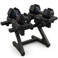 VERSTELBARE HALTERS 25KG - SET VAN 2 + HALTERREK