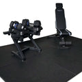WOLV Home Gym Setup B with 25 kg adjustable dumbbells, dumbbell rack, Bastion weight bench and rubber floor tiles