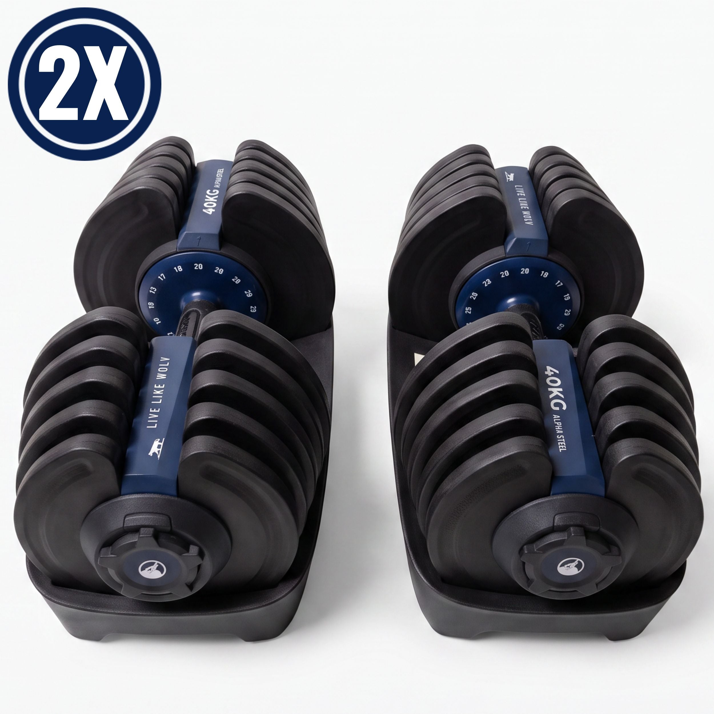 VERSTELBARE HALTERS 40KG - SET VAN 2