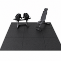 WOLV Home Gym Setup — Adjustable Dumbbells, Bench, Rack & Tiles