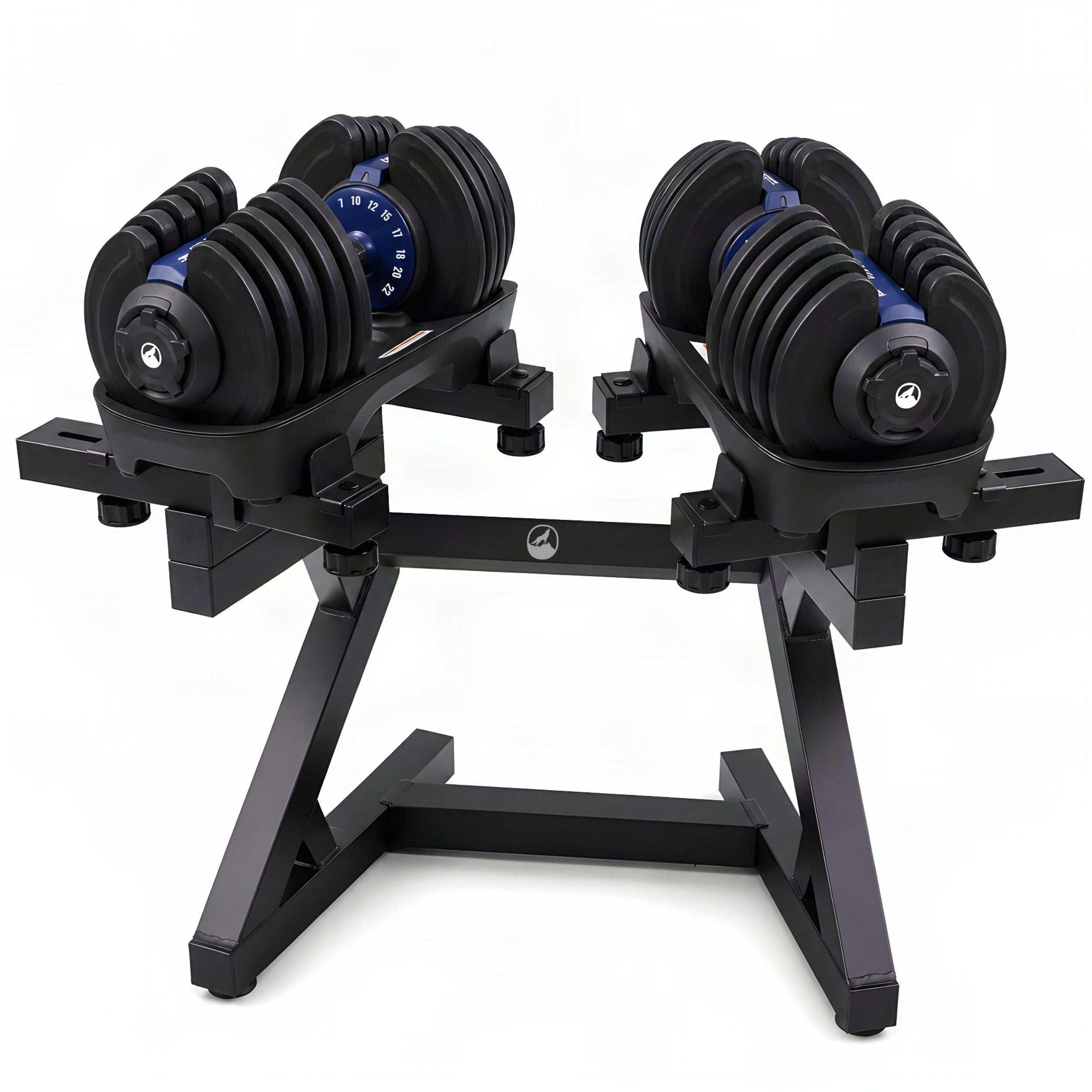VERSTELBARE HALTERS 40KG - SET VAN 2 + HALTERREK