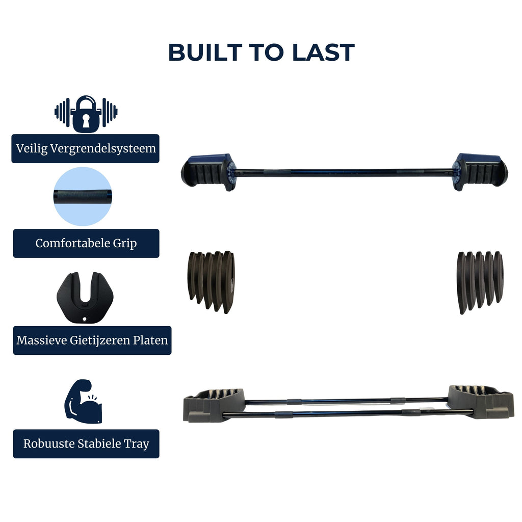 VERSTELBARE BARBELL 41KG - OM TE BOUWEN NAAR 40KG DUMBBELL