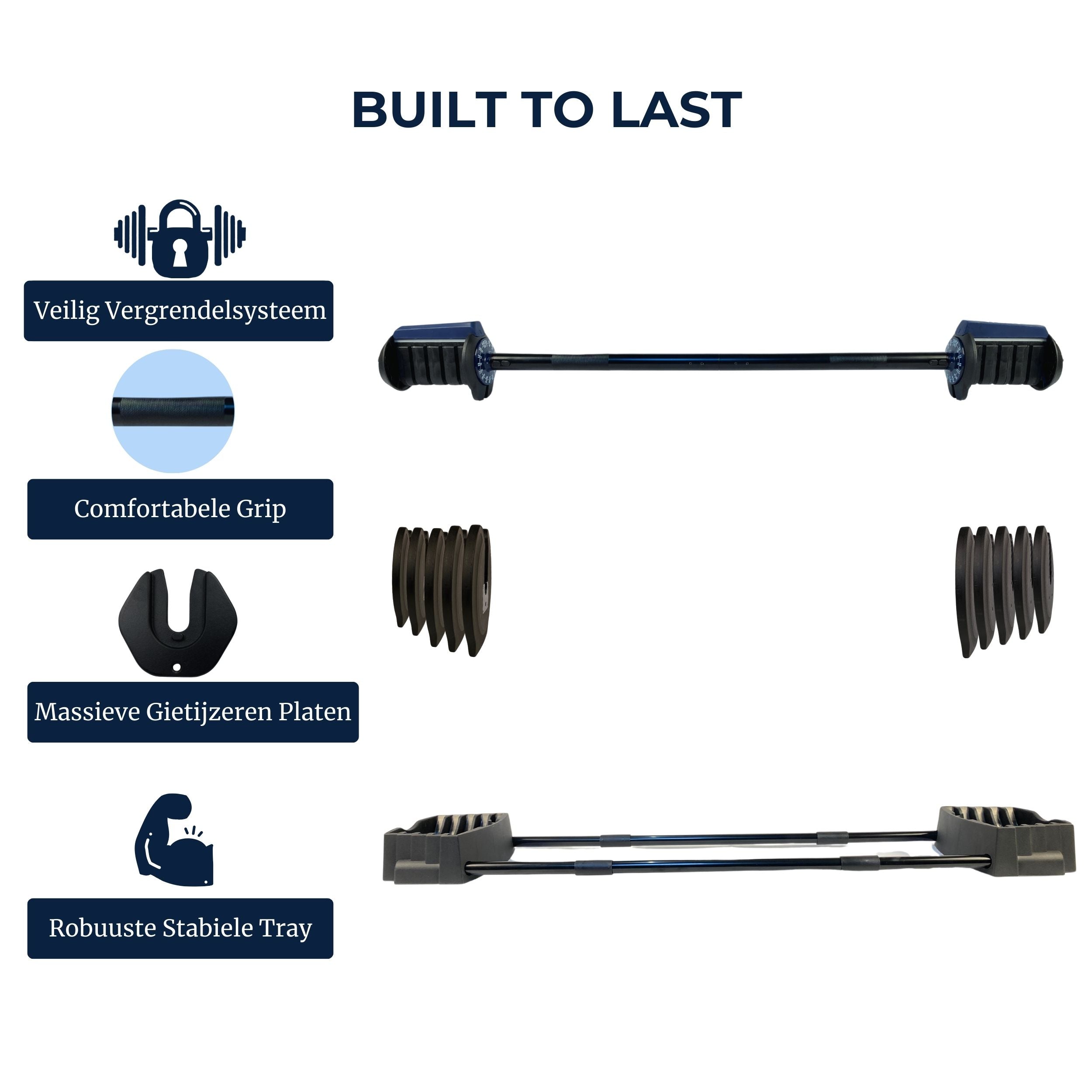 VERSTELBARE BARBELL 41KG - OM TE BOUWEN NAAR 40KG DUMBBELL