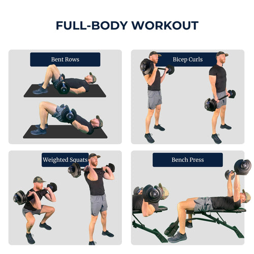 VERSTELBARE BARBELL 41KG - OM TE BOUWEN NAAR 40KG DUMBBELL