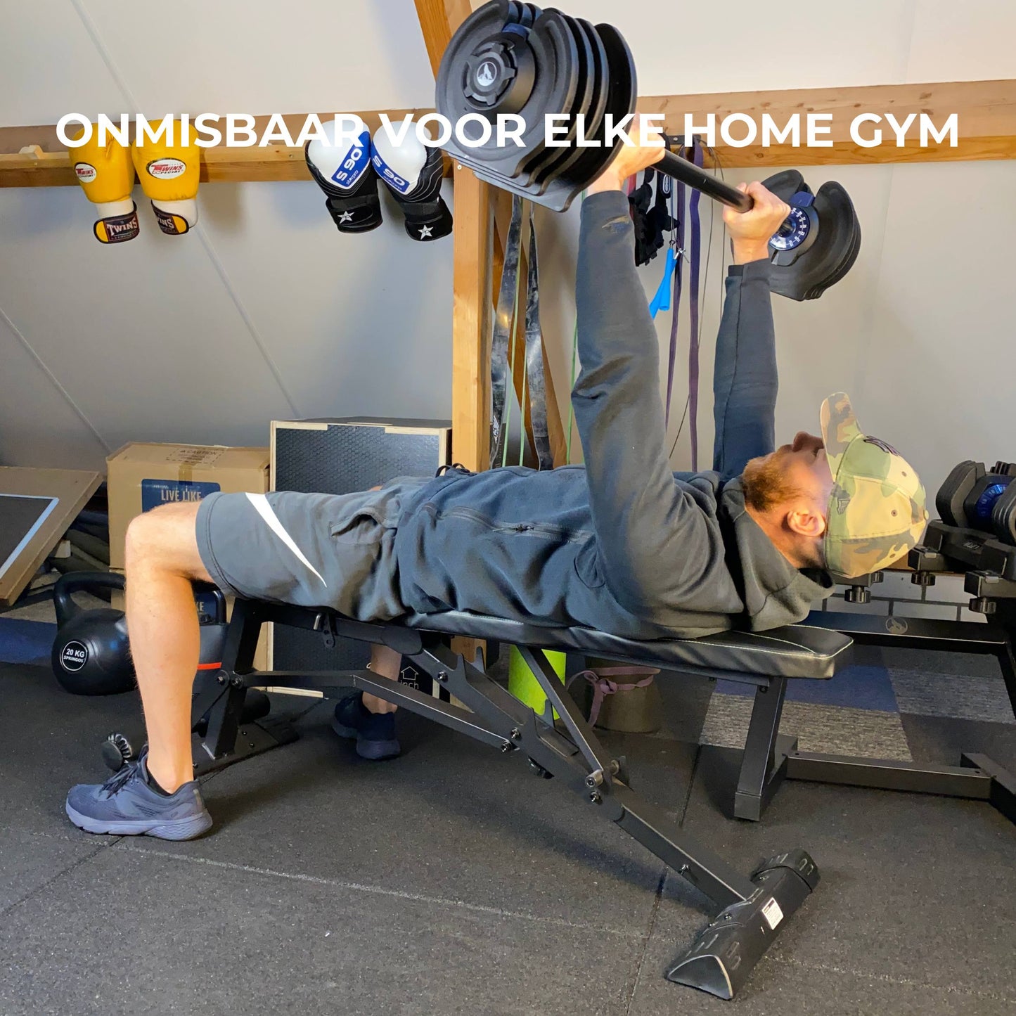 VERSTELBARE BARBELL 41KG - OM TE BOUWEN NAAR 40KG DUMBBELL