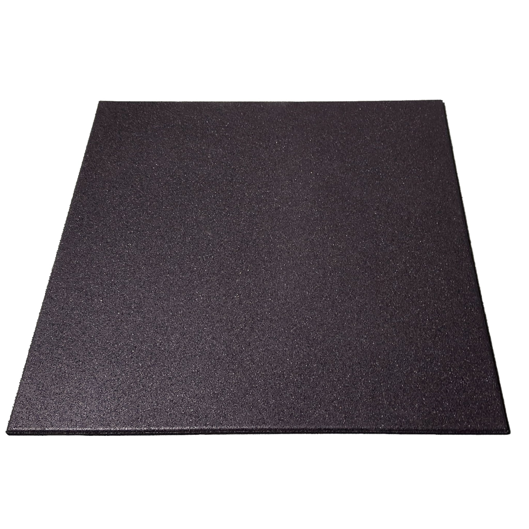 Frontansicht der stoßdämpfenden 100 x 100 cm Gummifliese, flach liegend vor weißem Hintergrund