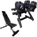 WOLV Home Gym Setup A — Adjustable Dumbbells, Bench & Rack
